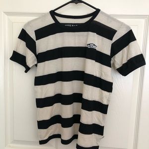 Vans cream and black striped t shirt